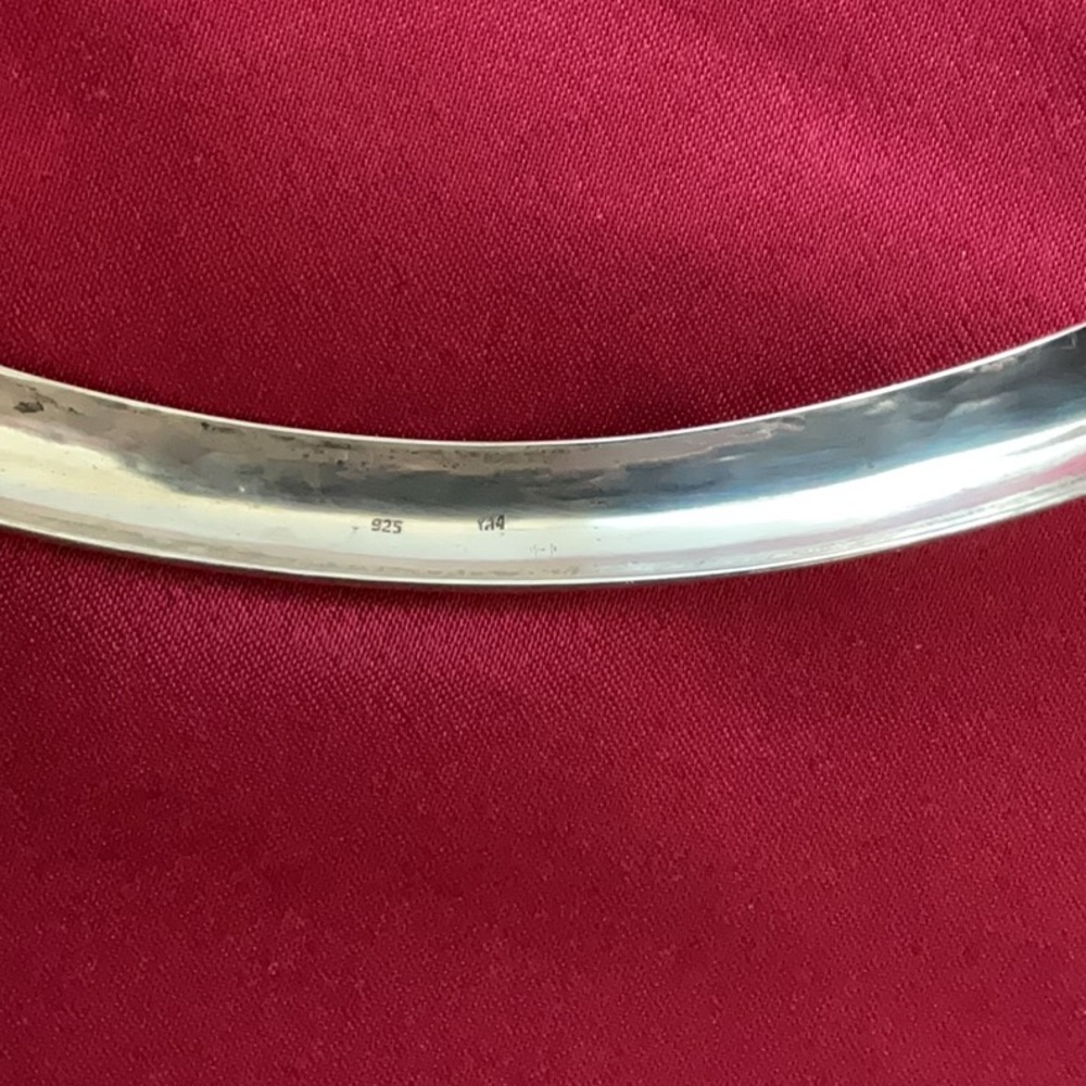 Structural Solid Sterling Silver Cuff Necklace. T… - image 3